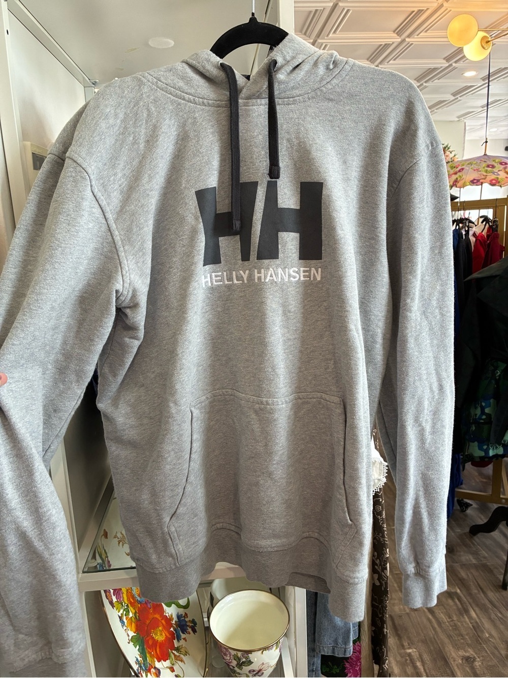 Helly Hansen Men's Gray Logo Hoodie size XL
